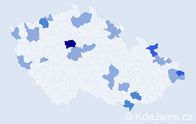 Jméno: 'Řehoř', počet výskytů 41 v celé ČR