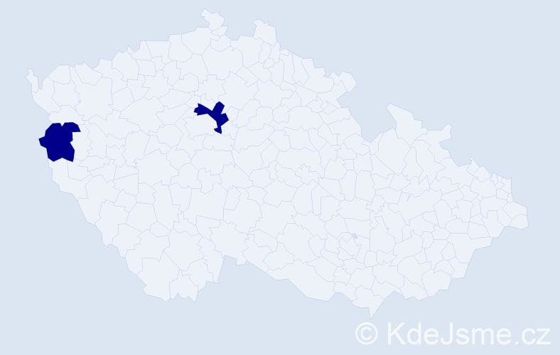 Jméno: 'Eliška Victoria', počet výskytů 2 v celé ČR