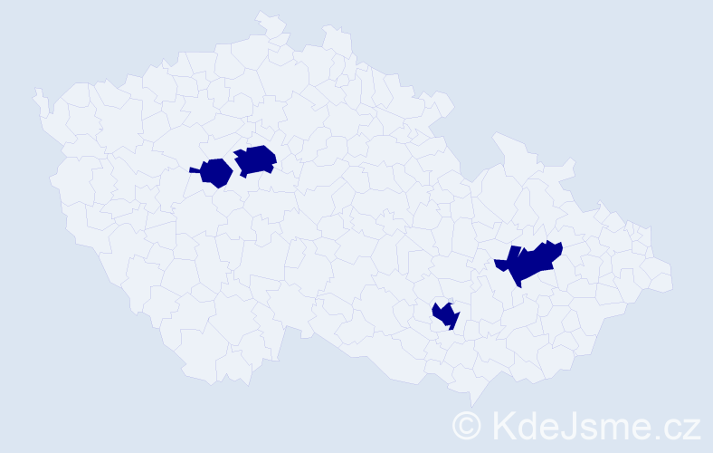 Jméno: 'Nikole', počet výskytů 4 v celé ČR