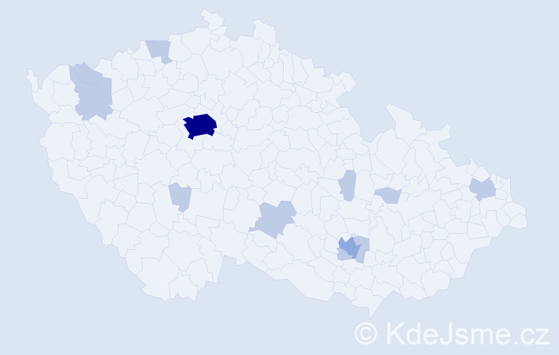 Jméno: 'Adel', počet výskytů 21 v celé ČR