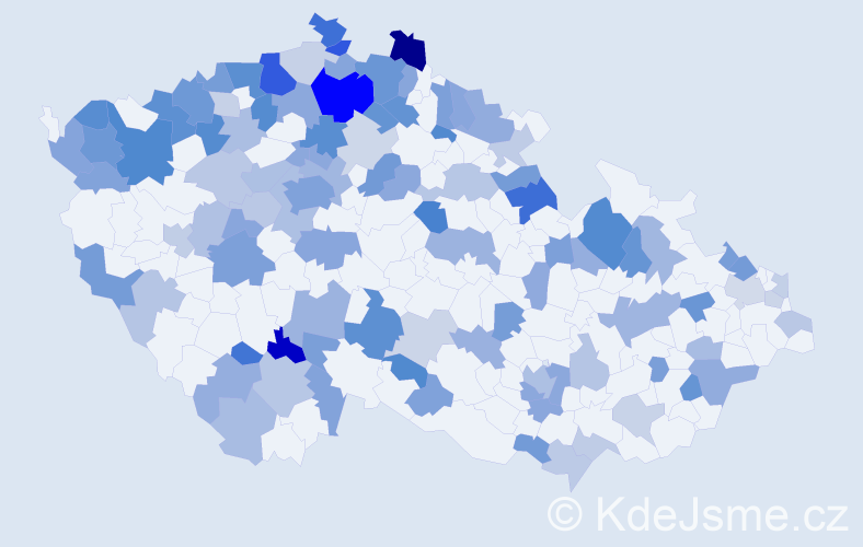 Jméno: 'Slávek', počet výskytů 209 v celé ČR