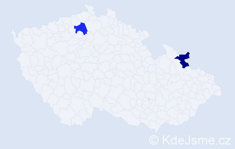 Jméno: 'Menka', počet výskytů 2 v celé ČR