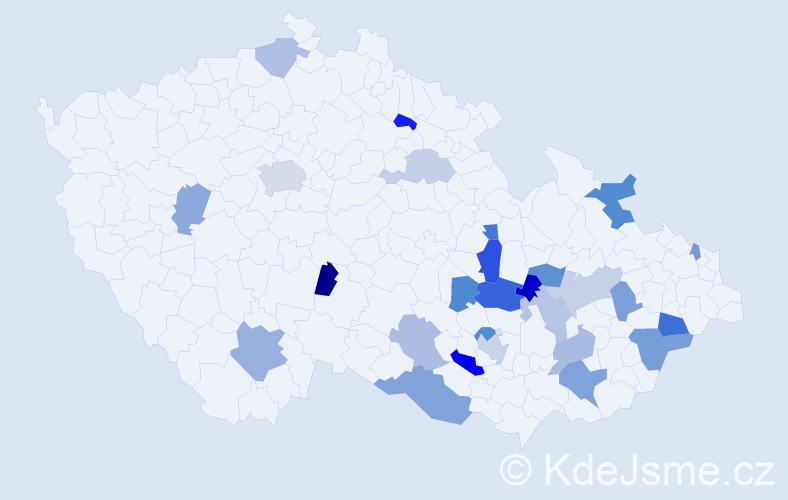 Jméno: 'Vincencie', počet výskytů 41 v celé ČR