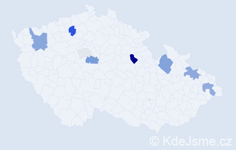 Jméno: 'Miroslávka', počet výskytů 8 v celé ČR