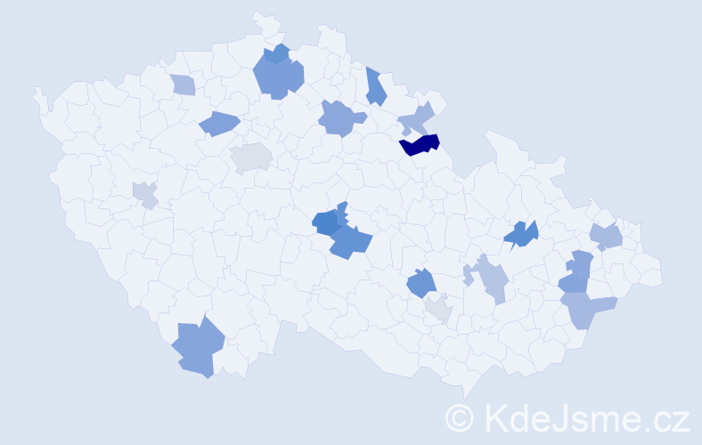 Jméno: 'Dalibora', počet výskytů 28 v celé ČR