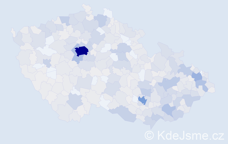 Jméno: 'Emílie', počet výskytů 1218 v celé ČR