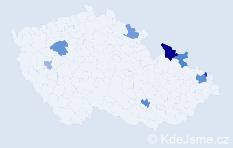 Jméno: 'Anastasios', počet výskytů 16 v celé ČR