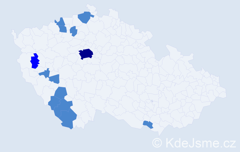 Jméno: 'Franz Xaver', počet výskytů 16 v celé ČR