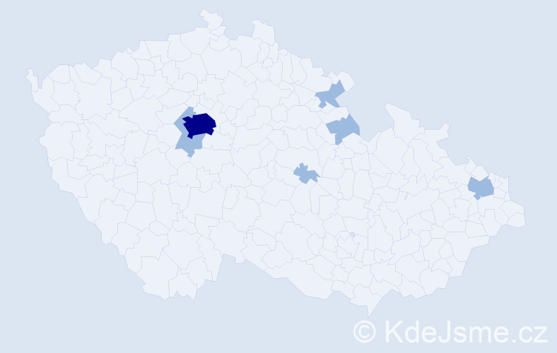 Jméno: 'Sahar', počet výskytů 9 v celé ČR
