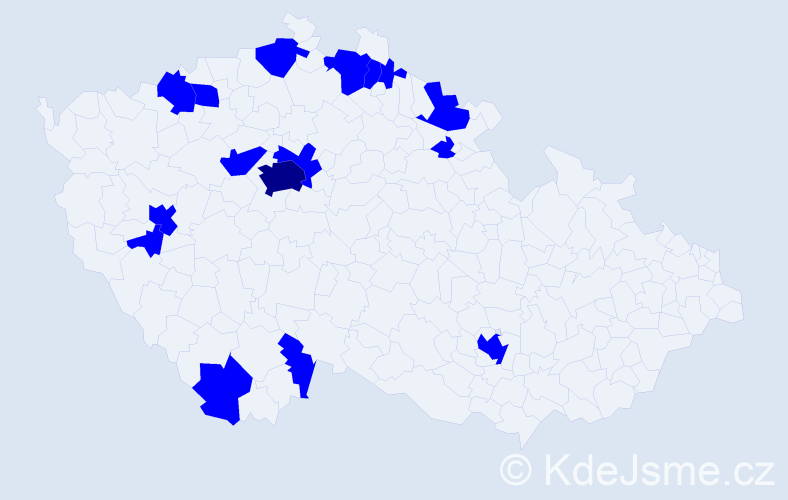 Jméno: 'Huyen', počet výskytů 17 v celé ČR