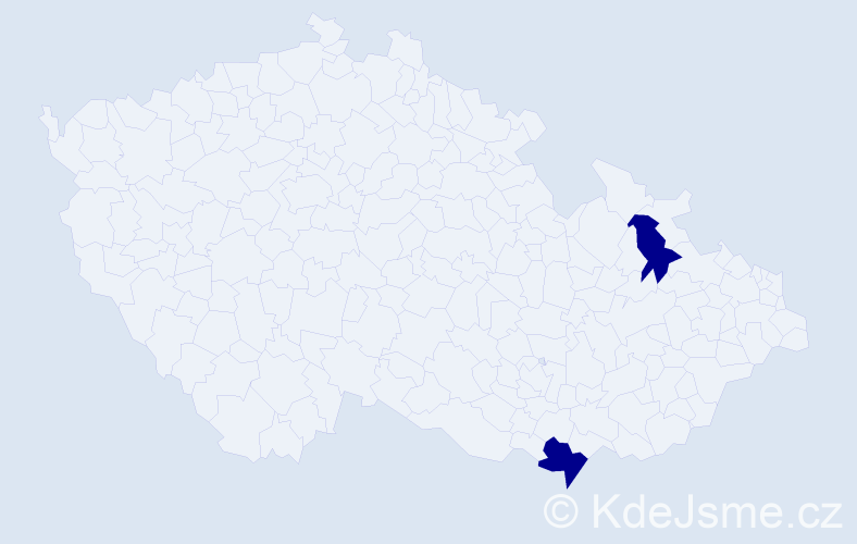 Jméno: 'Sabira', počet výskytů 2 v celé ČR