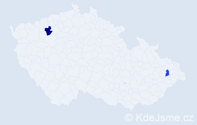 Jméno: 'Elvir', počet výskytů 2 v celé ČR