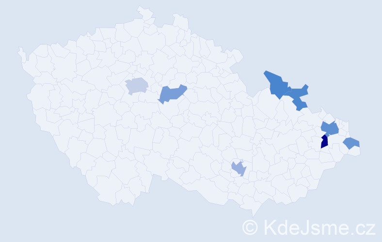 Jméno: 'Antonis', počet výskytů 15 v celé ČR