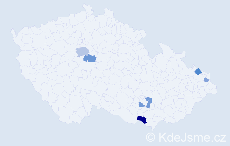Jméno: 'Georgína', počet výskytů 9 v celé ČR