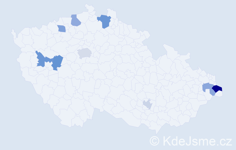Jméno: 'Lilie', počet výskytů 13 v celé ČR