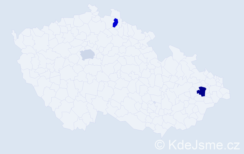 Jméno: 'Jamin', počet výskytů 3 v celé ČR