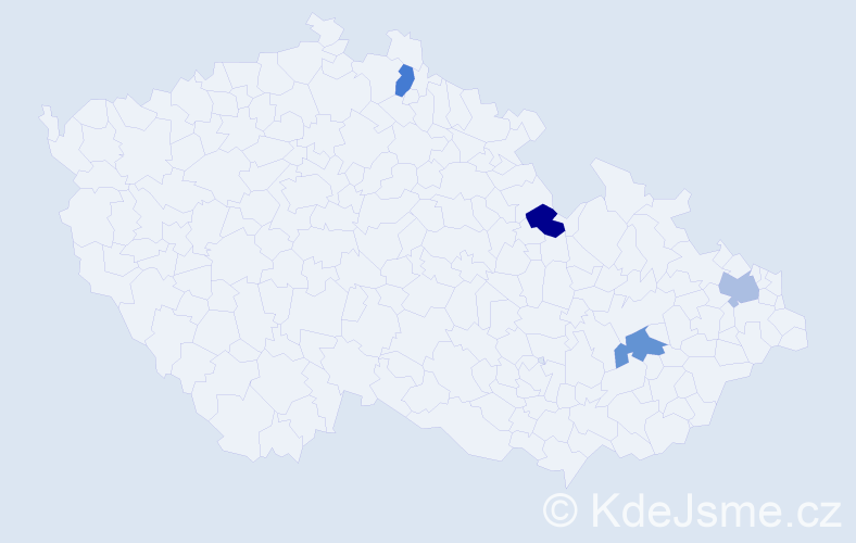 Jméno: 'Ondřej Daniel', počet výskytů 4 v celé ČR