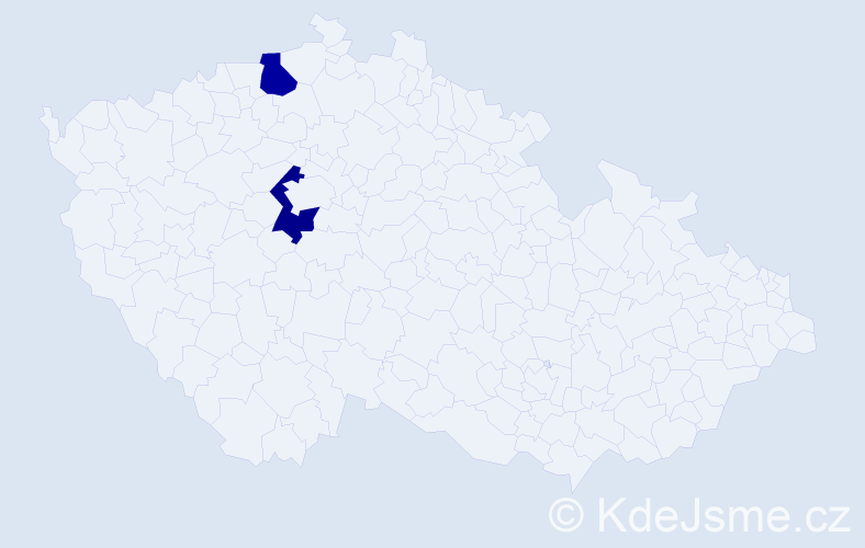 Jméno: 'Marie Isabella', počet výskytů 2 v celé ČR