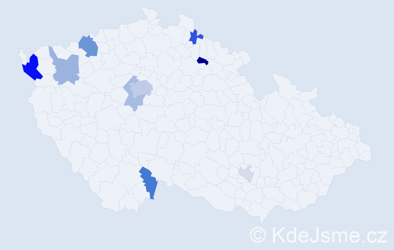 Jméno: 'Kiem', počet výskytů 16 v celé ČR