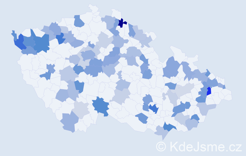 Jméno: 'Vivien', počet výskytů 155 v celé ČR