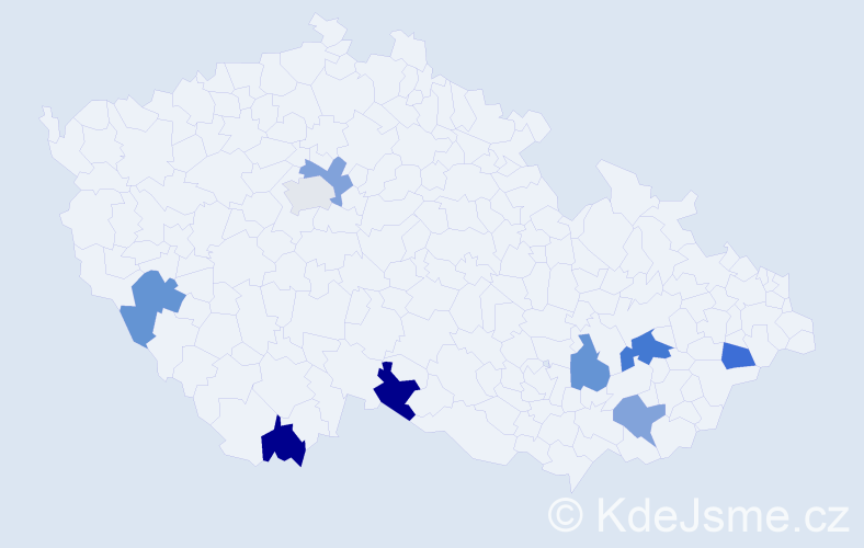 Jméno: 'Miki', počet výskytů 10 v celé ČR
