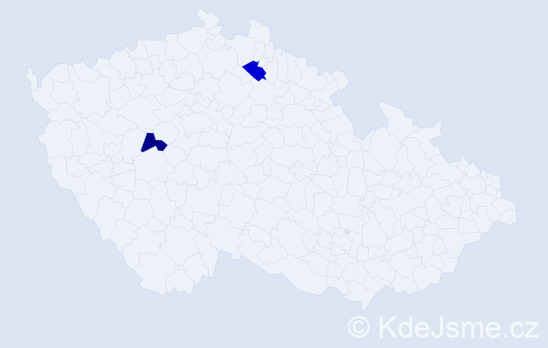 Jméno: 'Šimon Jindřich', počet výskytů 2 v celé ČR