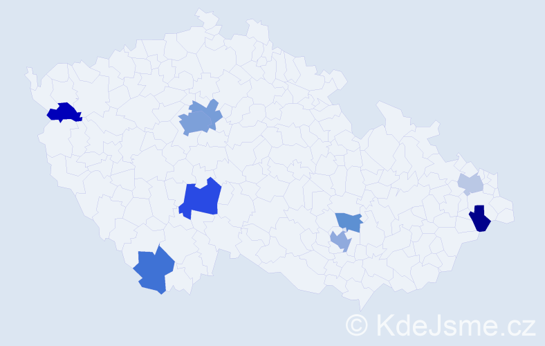 Jméno: 'Farid', počet výskytů 18 v celé ČR