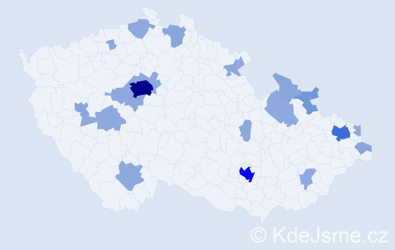 Jméno: 'Konstantinos', počet výskytů 46 v celé ČR