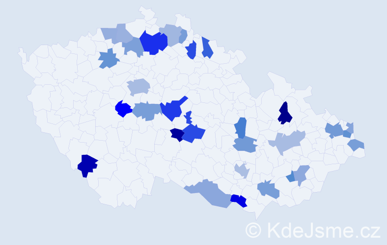Jméno: 'Kornélia', počet výskytů 44 v celé ČR