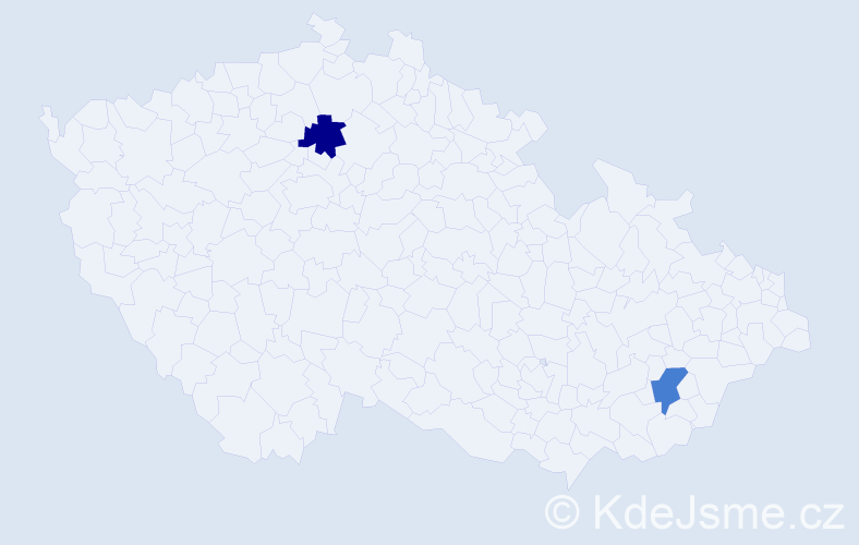 Jméno: 'Gulliver', počet výskytů 2 v celé ČR