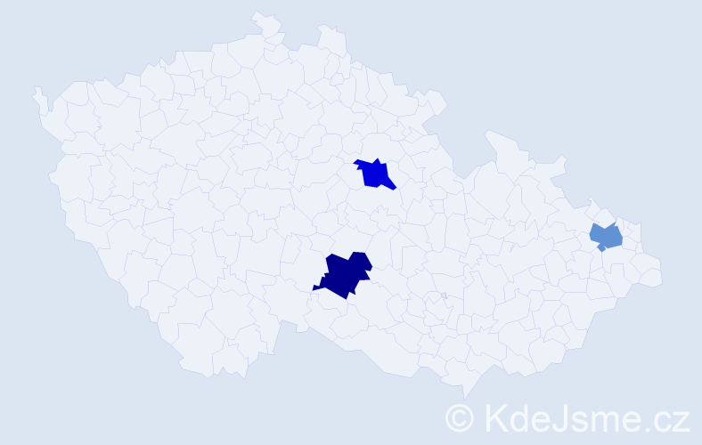 Jméno: 'Viktorín', počet výskytů 3 v celé ČR