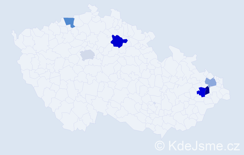Jméno: 'Jeannetta', počet výskytů 6 v celé ČR