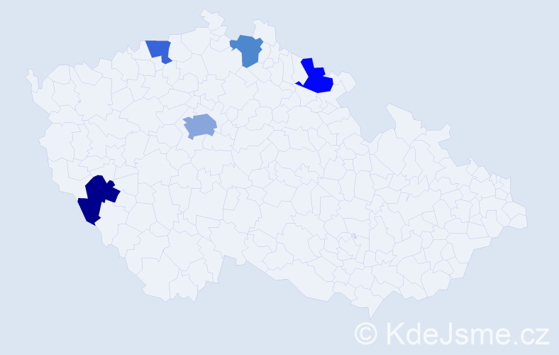 Jméno: 'Henning', počet výskytů 7 v celé ČR