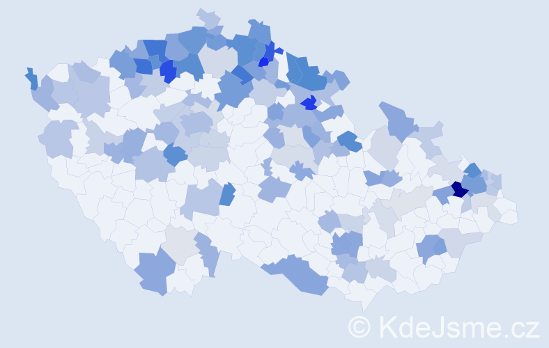 Jméno: 'Liduška', počet výskytů 261 v celé ČR