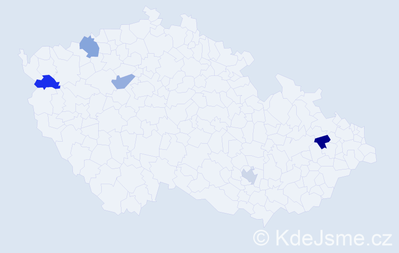 Jméno: 'Samia', počet výskytů 5 v celé ČR