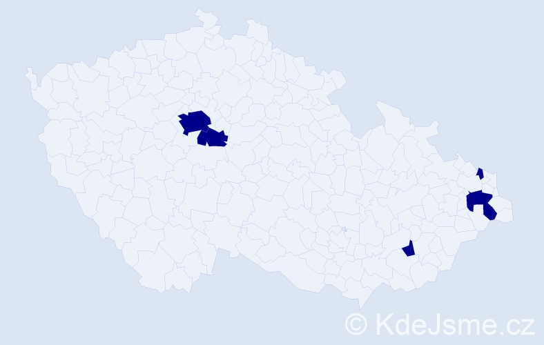 Jméno: 'Jacob John', počet výskytů 5 v celé ČR