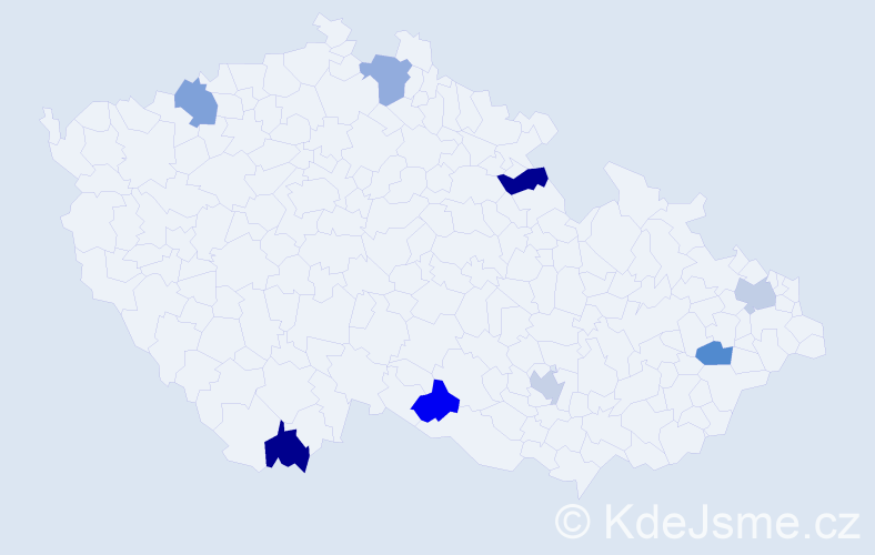 Jméno: 'Teresa Anna', počet výskytů 8 v celé ČR