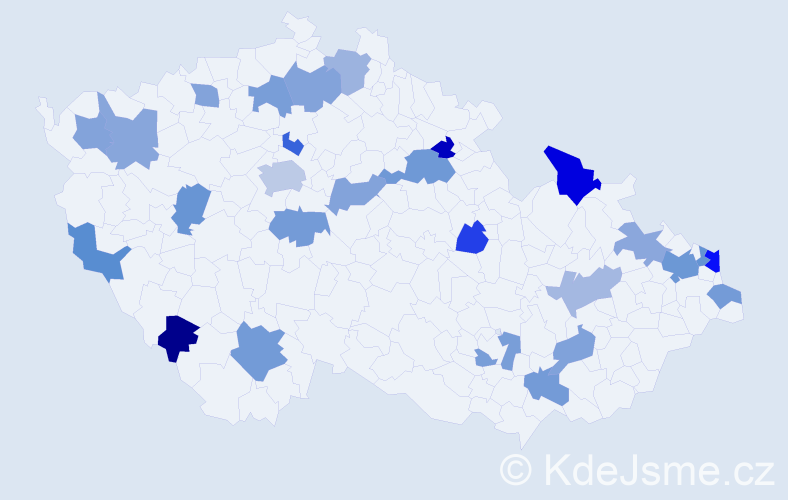 Jméno: 'Leonka', počet výskytů 38 v celé ČR