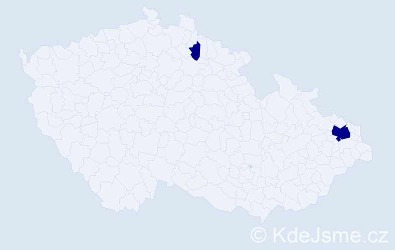 Jméno: 'Charleen', počet výskytů 2 v celé ČR