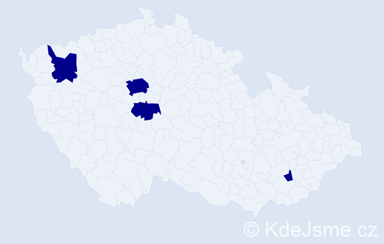 Jméno: 'Eta', počet výskytů 4 v celé ČR