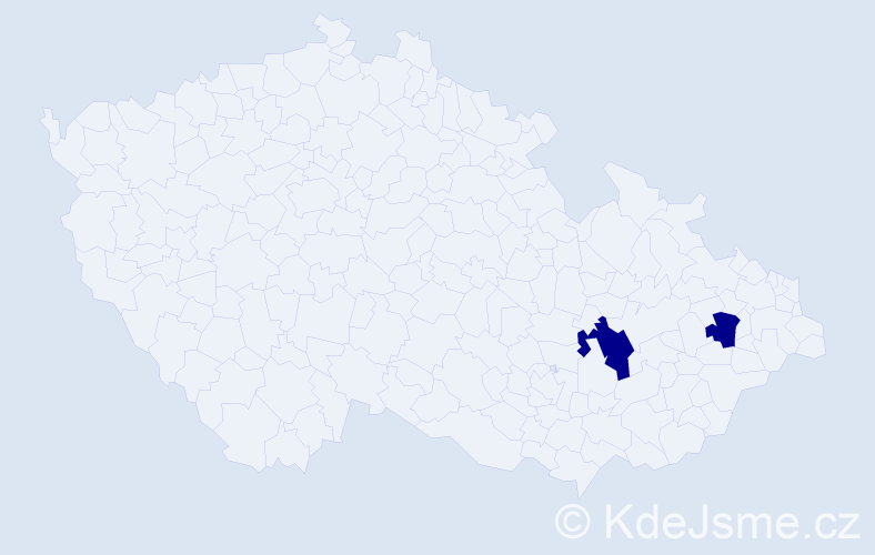 Jméno: 'Bahar', počet výskytů 2 v celé ČR
