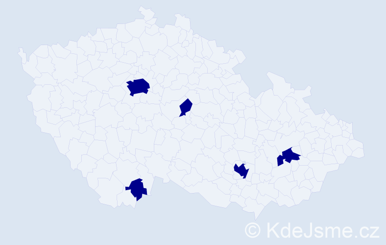 Jméno: 'Sarah Maria', počet výskytů 5 v celé ČR