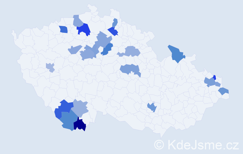 Jméno: 'Roza', počet výskytů 36 v celé ČR