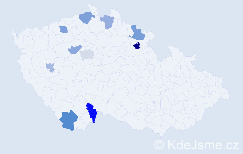 Jméno: 'Huyen', počet výskytů 11 v celé ČR