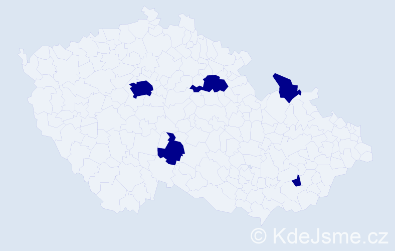 Jméno: 'Margarethe', počet výskytů 5 v celé ČR