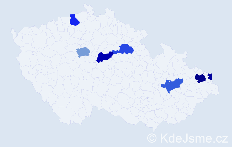 Jméno: 'Vazil', počet výskytů 11 v celé ČR