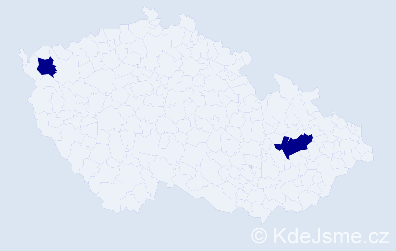 Jméno: 'Adelka', počet výskytů 2 v celé ČR