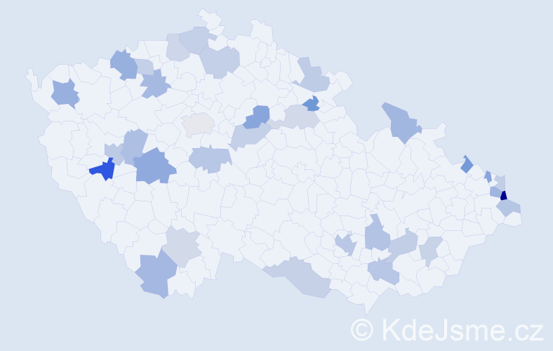 Jméno: 'Kornelia', počet výskytů 46 v celé ČR