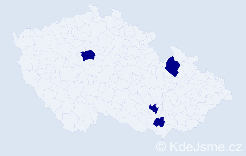 Jméno: 'Ludvig', počet výskytů 4 v celé ČR