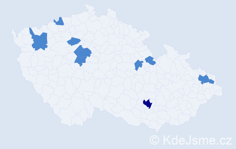 Jméno: 'Elia', počet výskytů 12 v celé ČR